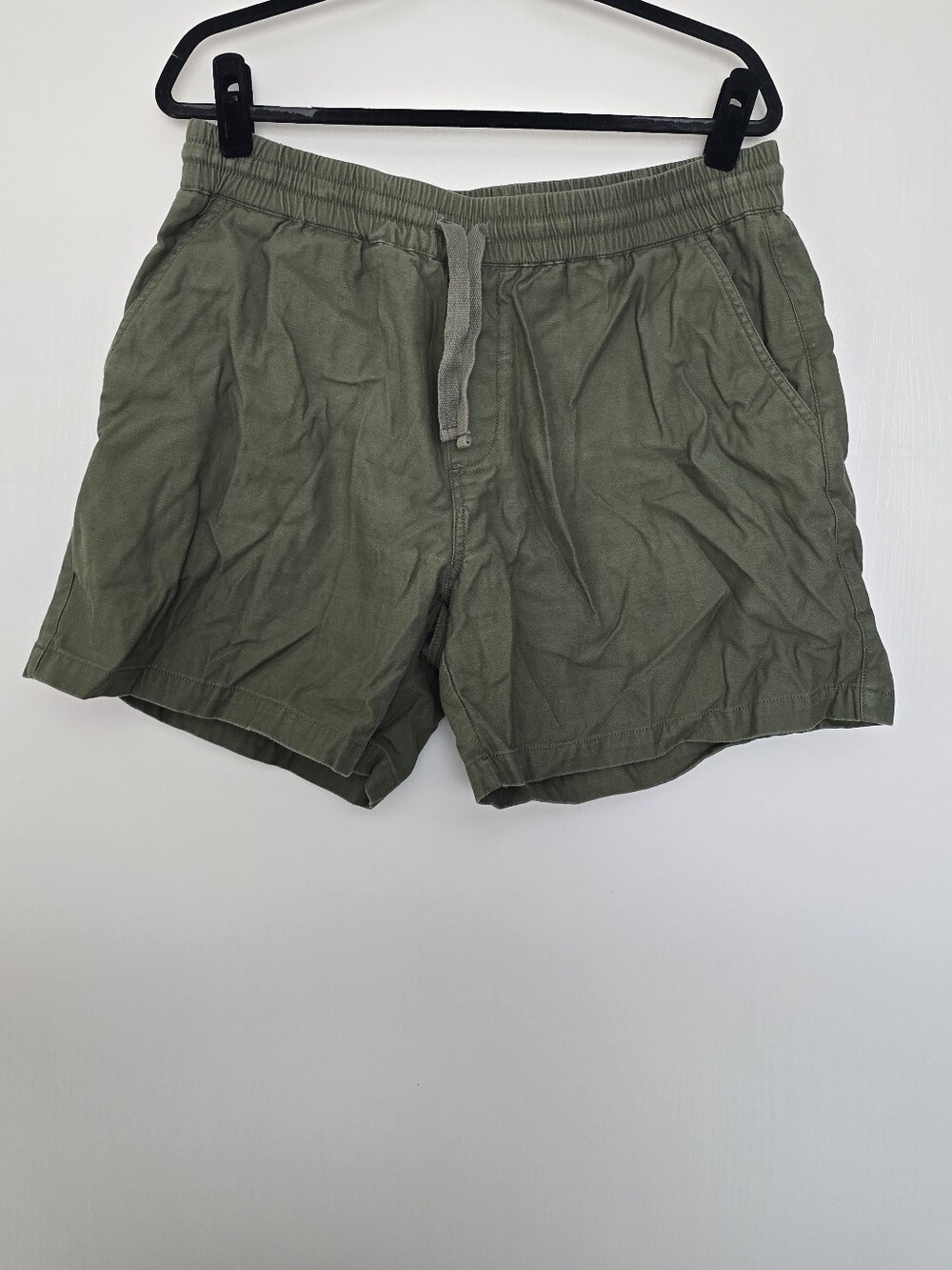 Deus Ex Machina - Olive Green Casual Elastic Waist Drawstring Shorts W Pockets